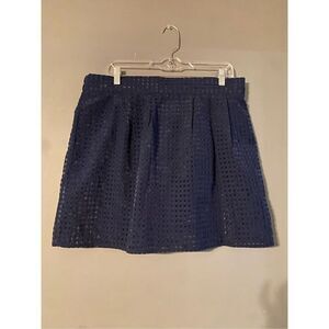 I.N San Francisco Navy Pull On Skater Lined Skirt Textured Size XL